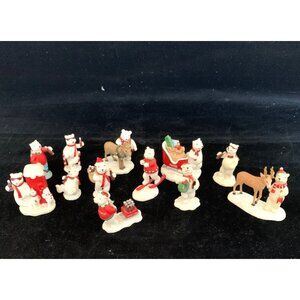 Lot of 12 Coca-Cola Hawthorne Village Figurines Polar Bears 2002 Miniature Vtg